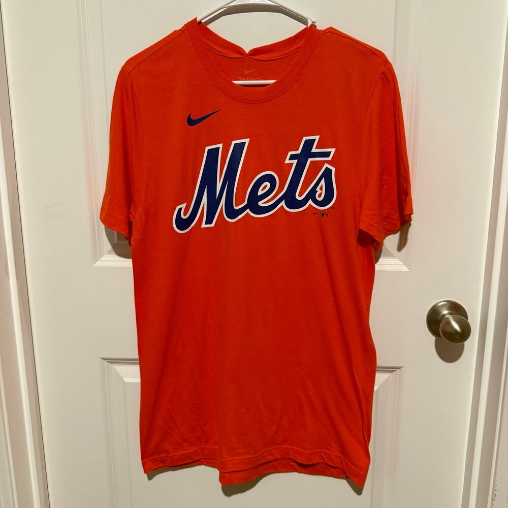 Nike New York Mets Jeff McNeil #1 T Shirt Mens Small Orange MLB NWT